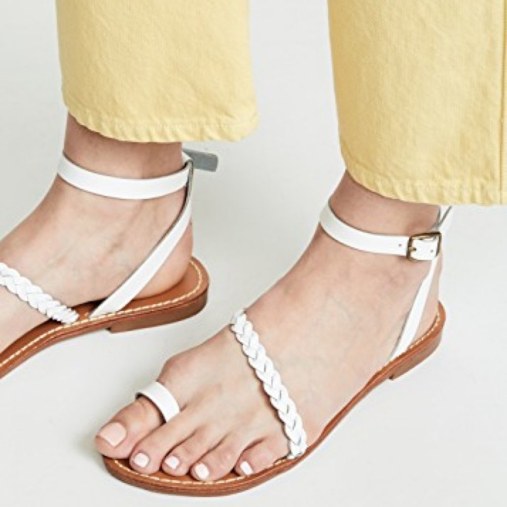 SOLUDOS Leather Braided Flat Sandals